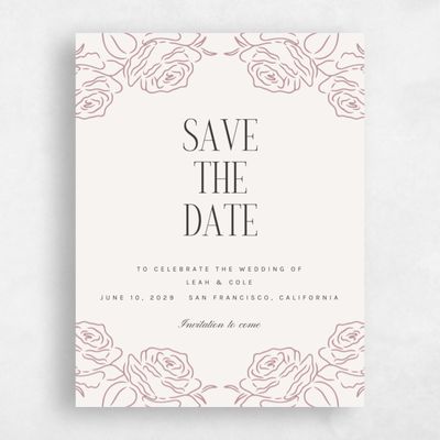Beige Wedding Save the Date - Silvana Portrait