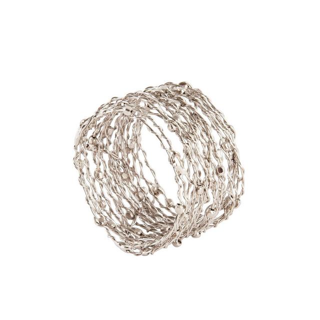 Saro Lifestyle Metal Design Napkin Ring, Set of 4