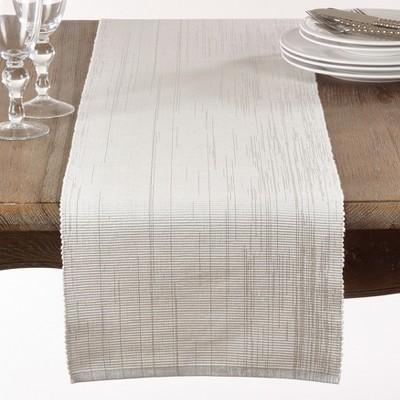 72 "x13 " Shimmering Design Ribbed Runner White - Saro Lifestyle
