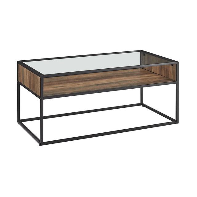 Rustic Glass Coffee Table Reclaimed Barnwood - Saracina Home