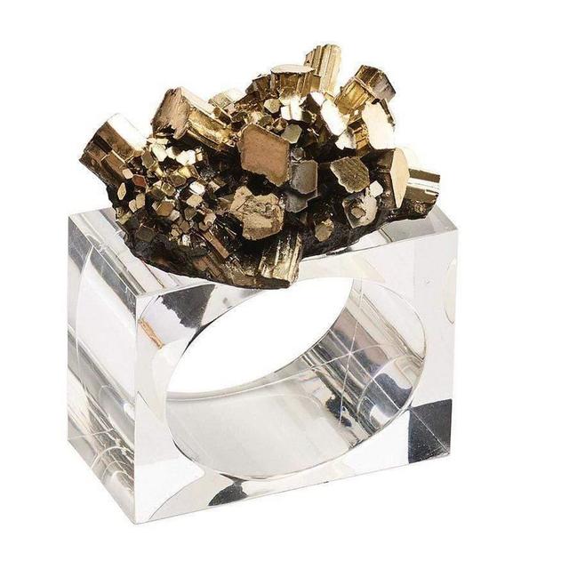 Kim Seybert Geode Napkin Rings in Gold - Set Of 4
