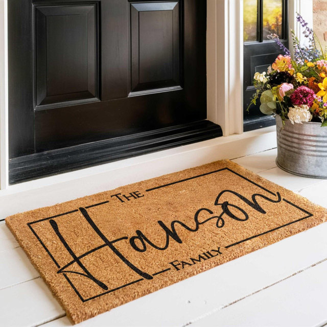 Personalized Custom Coir Doormat - Natural Fiber Welcome Mat | Perfect Housewarming Gift, Gifts for Her, and Unique Home Decor