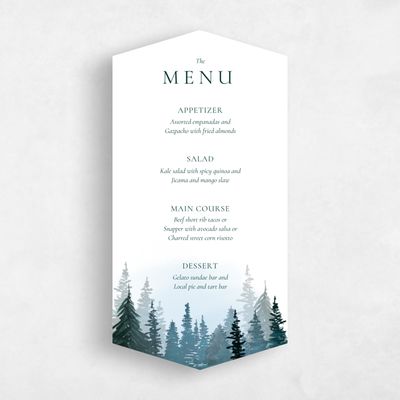 Blue Diamond Wedding Menu - Bridlewood