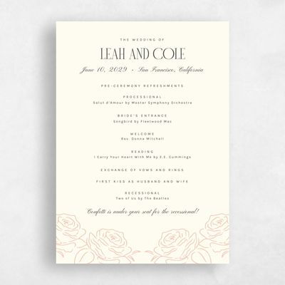 Light Butter, Yellow Wedding Program - Silvana
