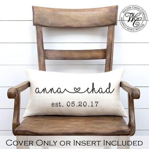 Wedding Gift, Wedding Gifts, Personalized Pillow, Newlywed Gift, Engagement Gift, Gift, Gift for couple, Burlap Pillow, Gift for bride