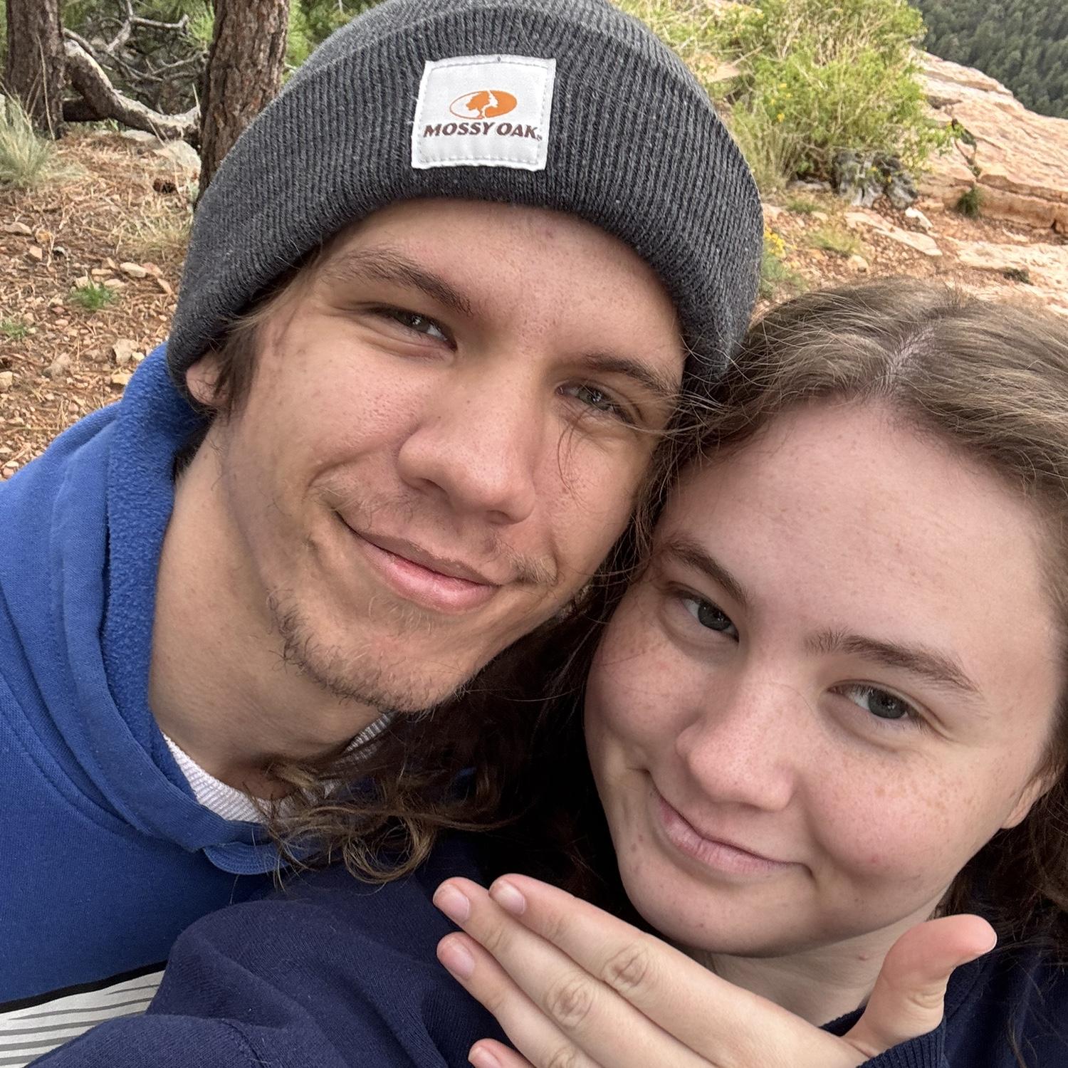 this picture was taken right after Riley said yes!