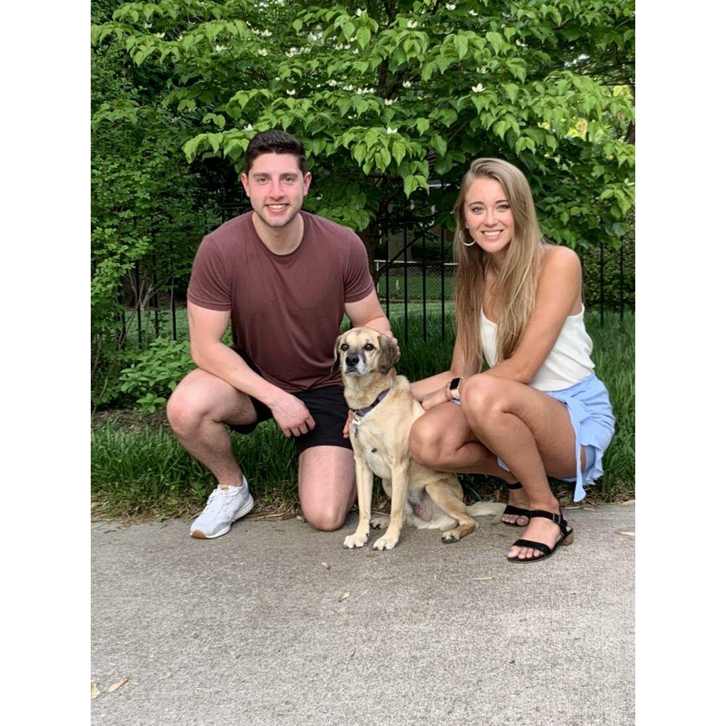 Corey & James with the best dog, Champ!