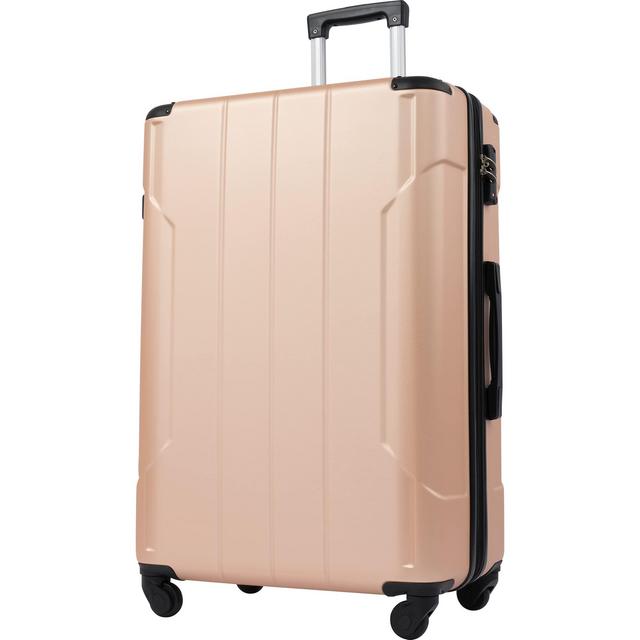 Merax Hardside Spinner Luggage with TSA Lock Expandable Lightweight Suitcase 20inch 24inch 28 inch Available (Gold, 24-Checking in)