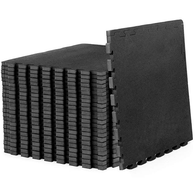 Prosource Fit Extra Thick Puzzle Exercise Mat 3/4" or 1”, EVA Foam Interlocking Tiles for Protective, Cushioned Workout Flooring for Home and Gym Equipment