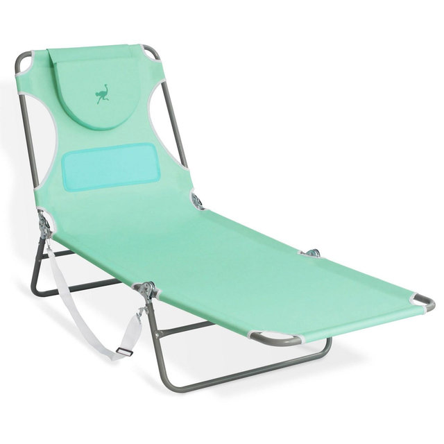 Ostrich Ladies Comfort Lounger with Chest Support, Portable Reclining Outdoor Patio Beach Lawn Camping Pool Tanning Chair, Teal