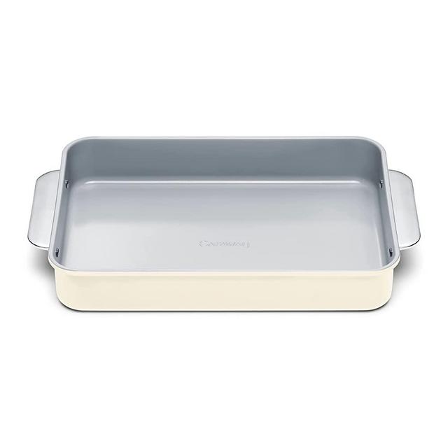 Caraway Non-Stick Ceramic 9”x13” Rectangle Pan - Naturally Slick Ceramic Coating - Non-Toxic, PTFE & PFOA Free - Perfect for Brownies, Lasagnas, and More - Cream