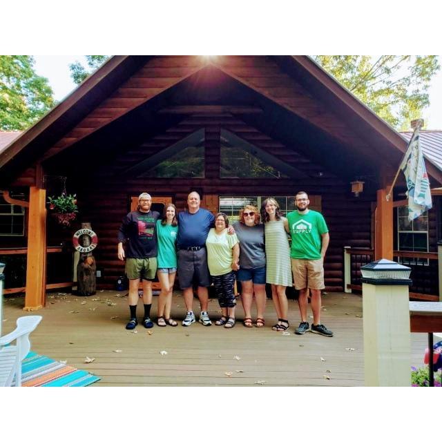 Leaving our amazing cabin on vacay