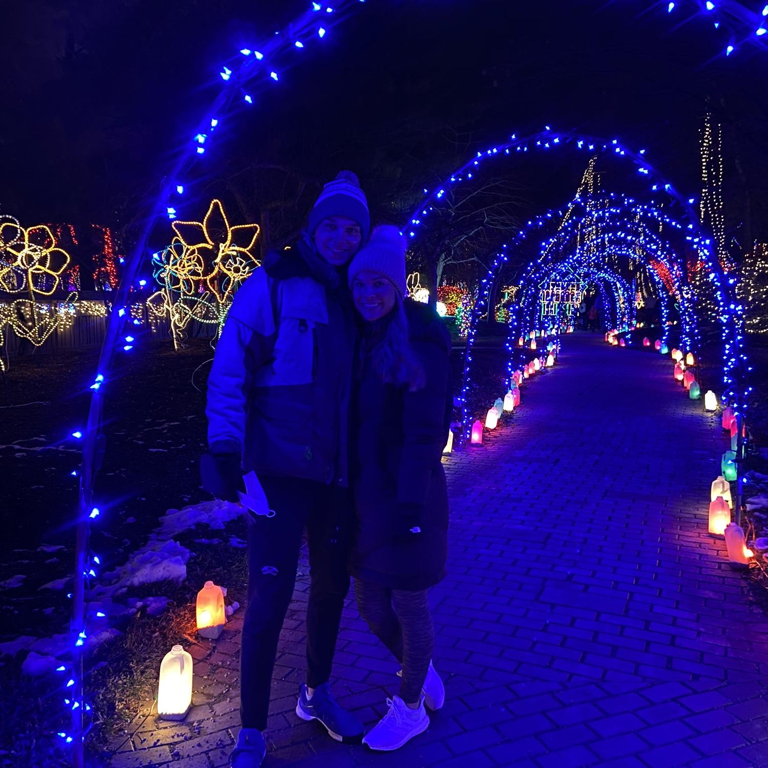 Rotary Garden light show and our first Christmas together!