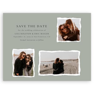 Pale Sage, Green Wedding Digital Save the Date - Jayden Multiphoto