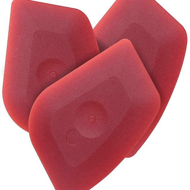 3Pack Plastic Pot Scraper Pan Scraper Tool Kitchen Scrapers Iron Skillet Scraper Grease Scraper Dish Scraper Cast iron Pan Pot Skillet Cleaner Cleaning Scraper Accessories Kit (3set, Red)