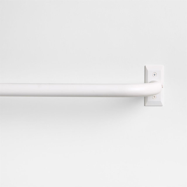 Matte White 1" Room Darkening Curtain Rod 32"-48"