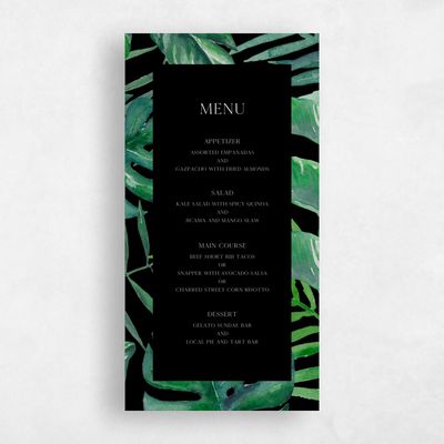 Black Wedding Menu - Anaheim