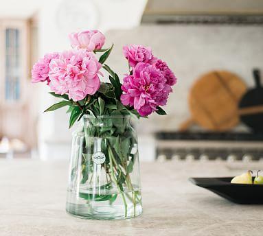 Recycled Glass Mason Jar Vase with Bee Stamp - Small