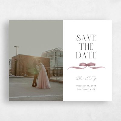 Pink Simple Wedding Save the Date - Brienno Photo
