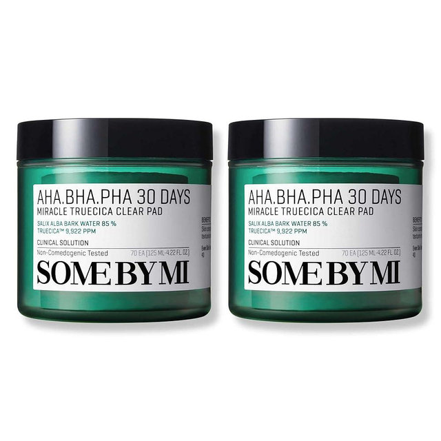 SOME BY MI AHA BHA PHA 30 Days Miracle Truecica Clear Pad – Pack of 2 – Korean Exfoliating Centella Face Toner Pads – Gently Clears Impurities, Refines Pores & Smooths Skin Texture – Korean Skin Care