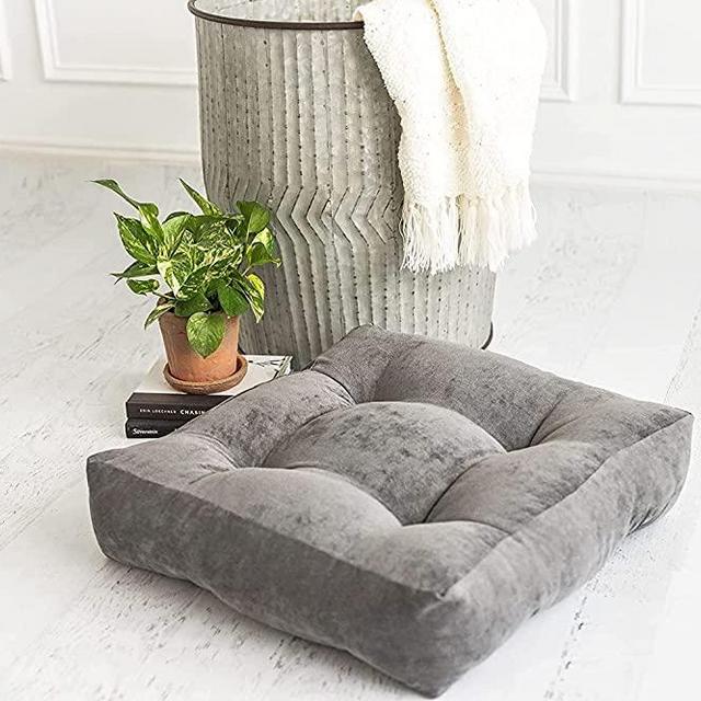 VictoriaZane Large Floor Pillow, 24x24x7 Thick Meditation Cushion Floor Pillows Seating for Adults, Thick & Solid Lounge Pillows for Floor, Large Comfortable Meditation Pillow, Thick Floor Cushion