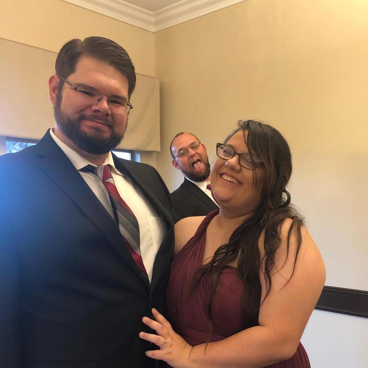 Brandon Layton, the brother of Kristin, being a dork in the background!