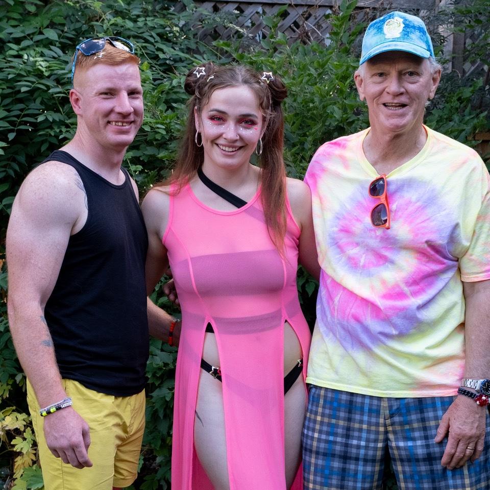 Tim, Taylor, and Christina dressed up for Global Dance Festival 2024