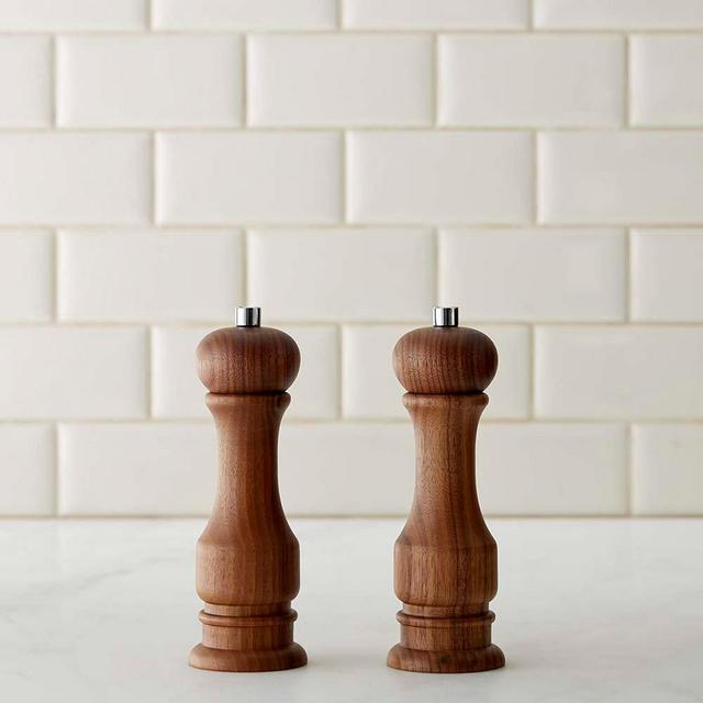 Williams Sonoma FSC Traditional Walnut Salt & Pepper Mill Set, 7"