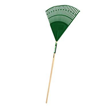 Truper 989516 Tru Tough 48 Plastic Leaf Rake, 22-Inch Head, Wood Handle