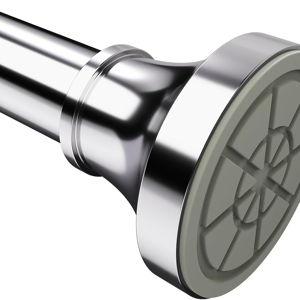 Shower Curtain Rod, 31-80 Inches Adjustable Tension Rod, 1-Inch Diameter Heavy Duty Rustproof Stainless Steel, No-Drill Spring Rod for Bathroom, Kitchen and Closet, Silver