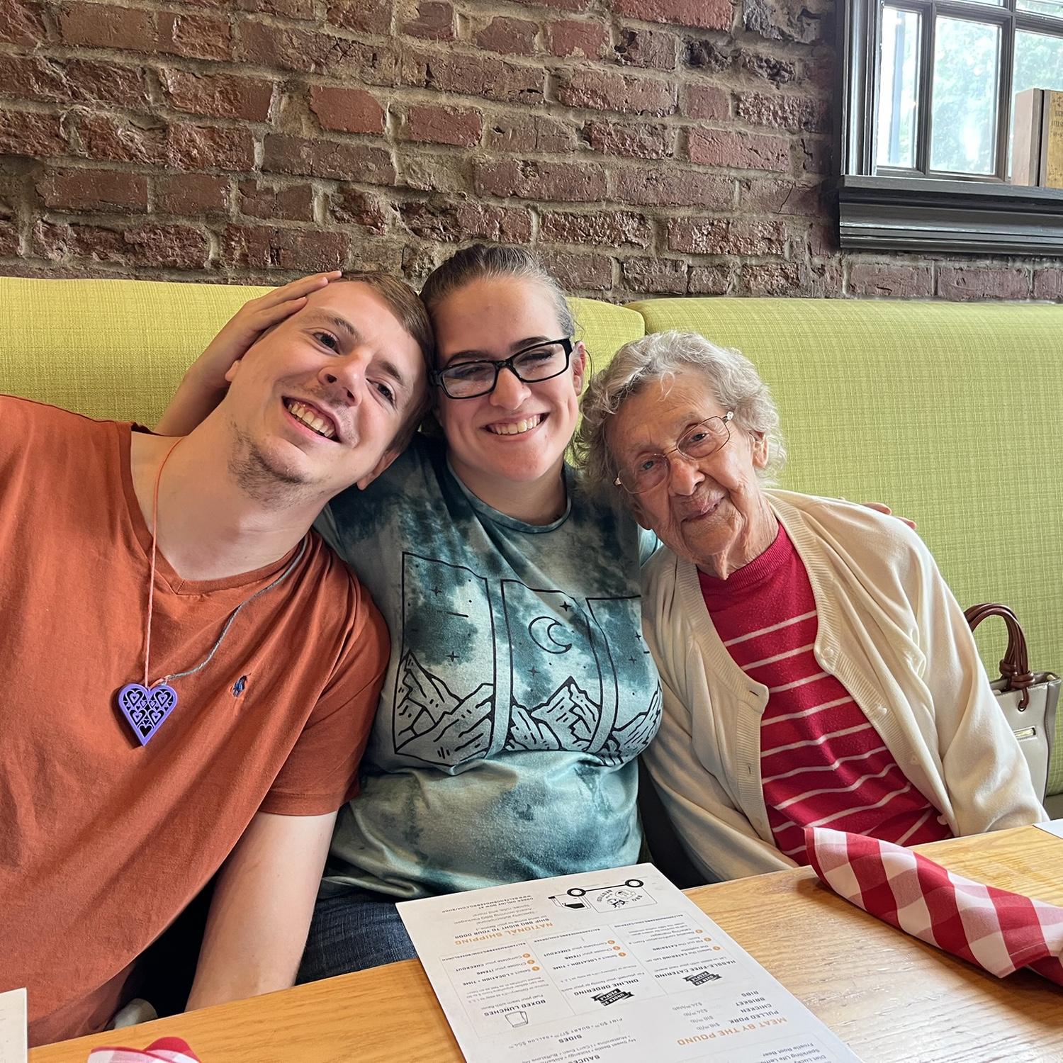 Lunch with Grandma Mary Shortal just before her 104th birthday!