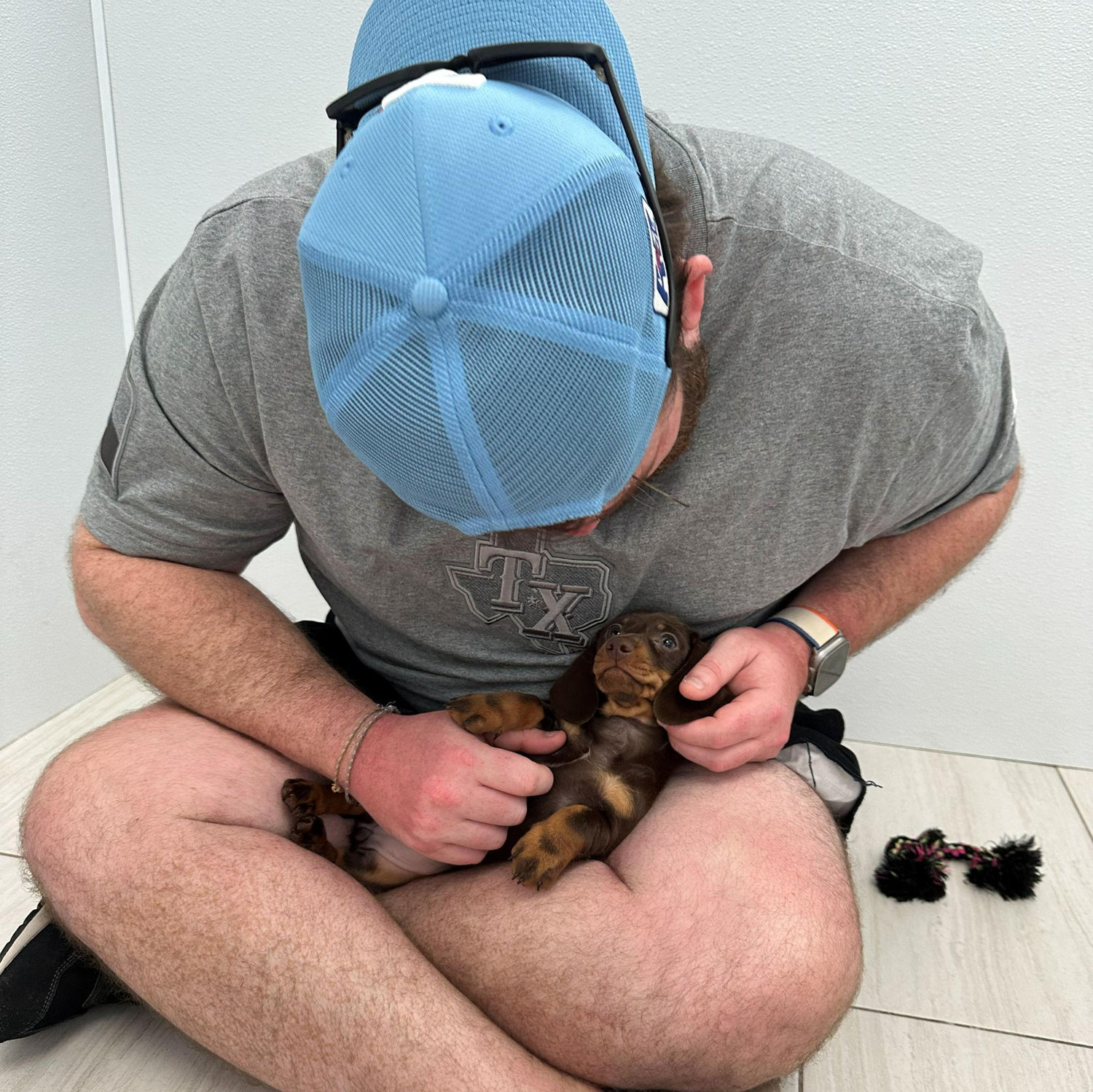 May 2025 - Cole meeting Maple for the first time