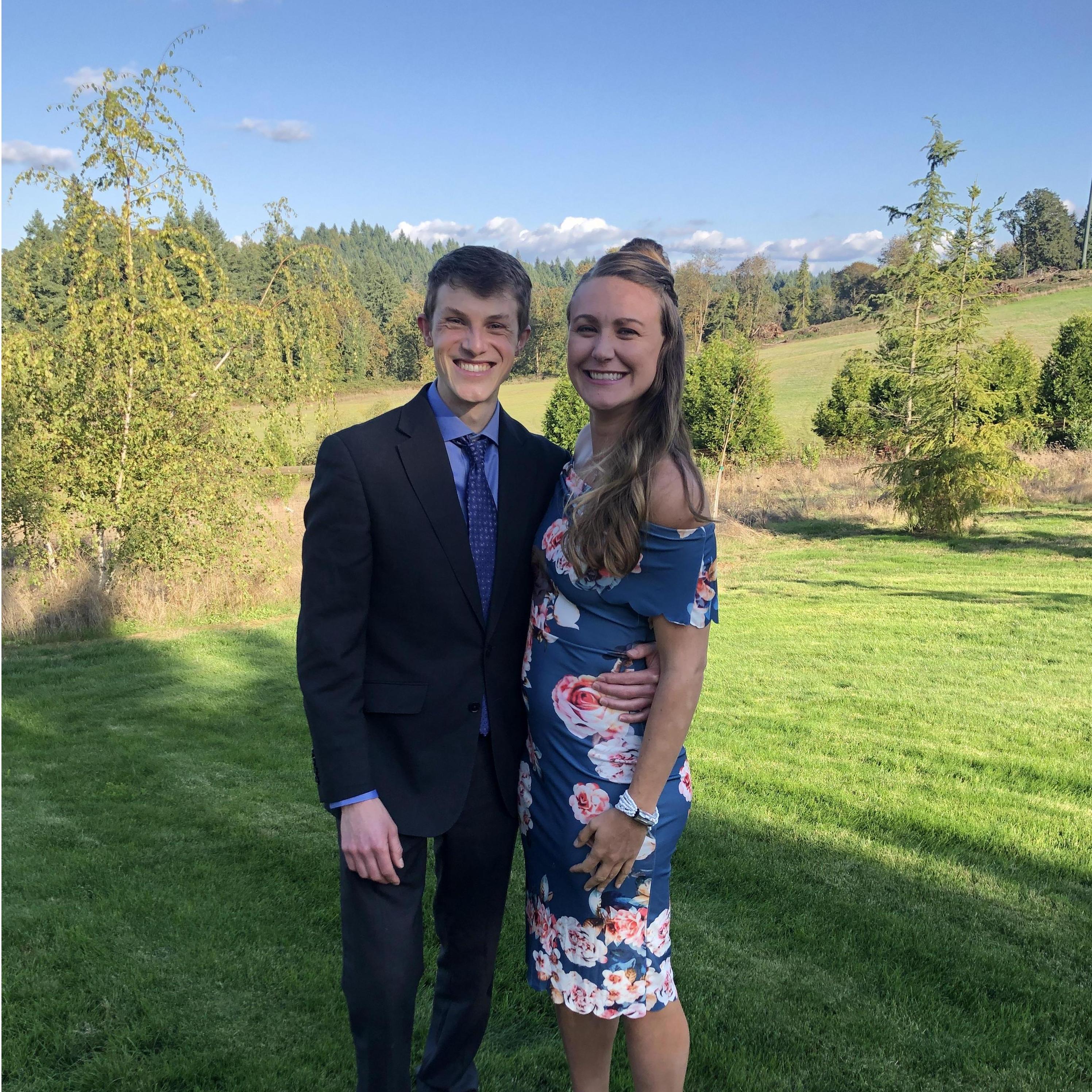 First time Henry met the extended Platt family at cousin Jenna's wedding in Portland