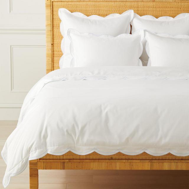 Scallop Duvet Cover (Queen, White)