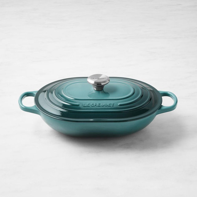 Le Creuset Signature Enameled Cast Iron Covered Oval Casserole, 3 3/4-Qt., Ocean