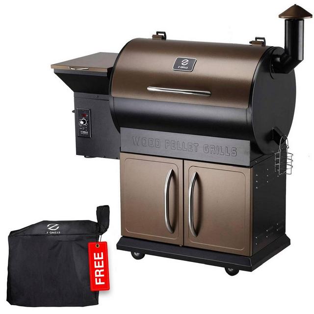 Z Grills ZPG-700D 693 sq in Pellet Grill and Smoker with Cabinet Storage, Bronze