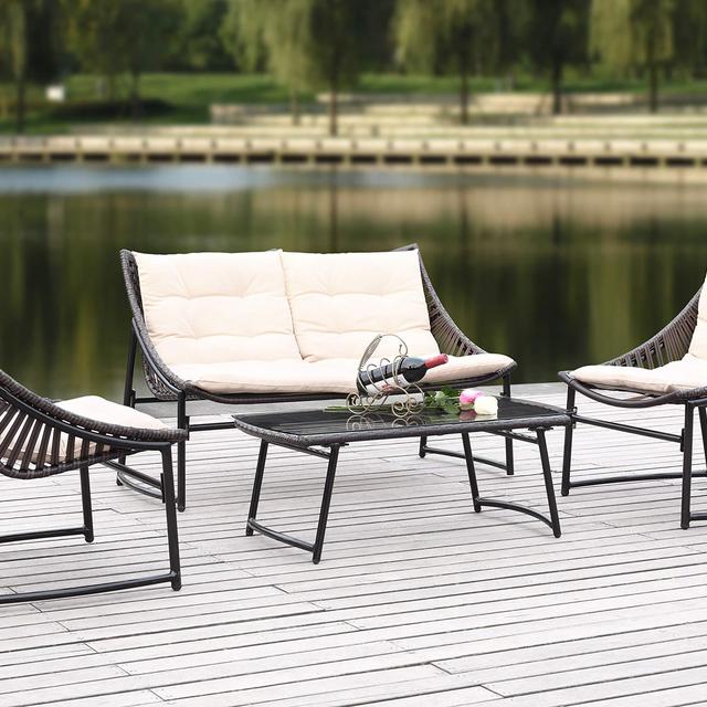 Safavieh 4-Piece Outdoor Collection Berkane Patio Set