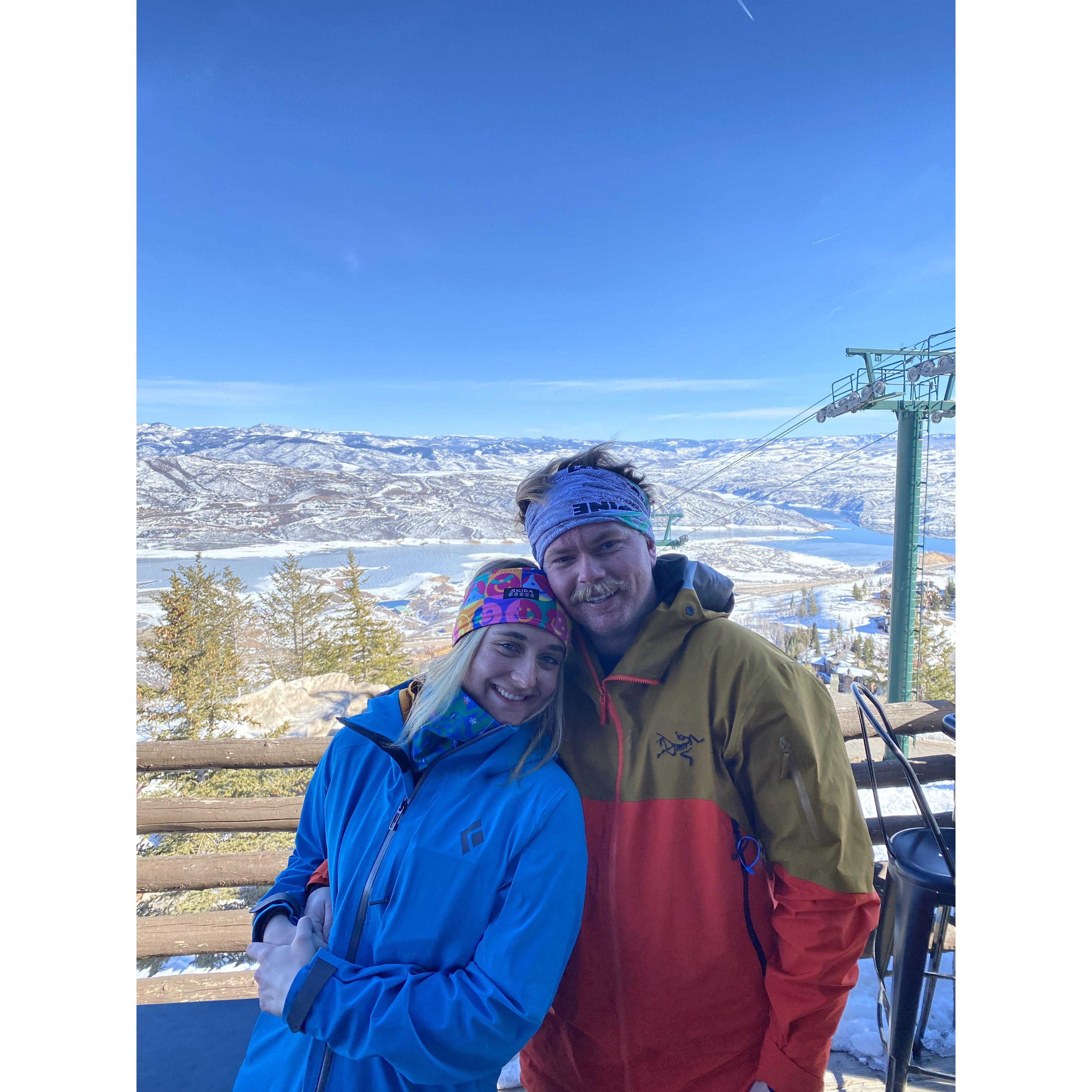 Our favorite view for après with friends at Deer Valley