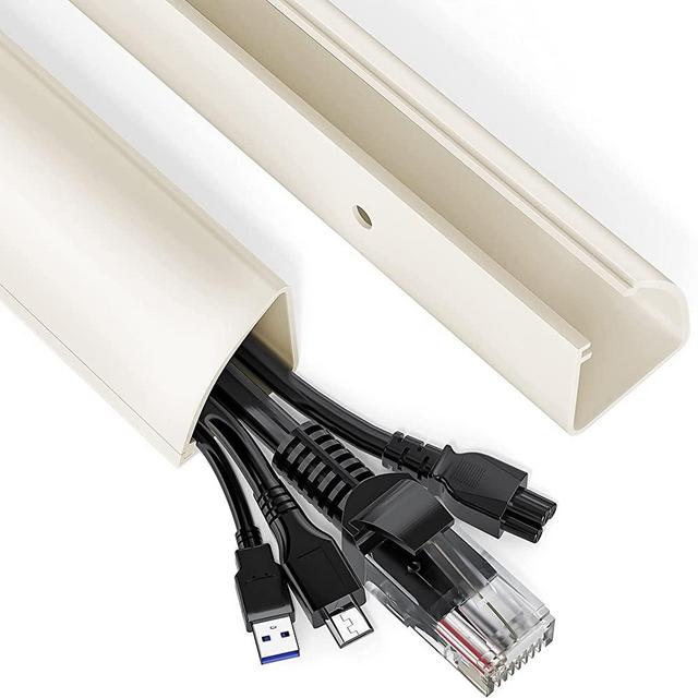Corner Cable Concealer, Quarter Round Cable Cover, Paintable Cable Management Channel, 125in Cord Hider for Hiding TV/HDMI/USB Wires Around Floor Baseboard, Ceiling, Wall -8XL15.7W1.18H0.9in, Beige