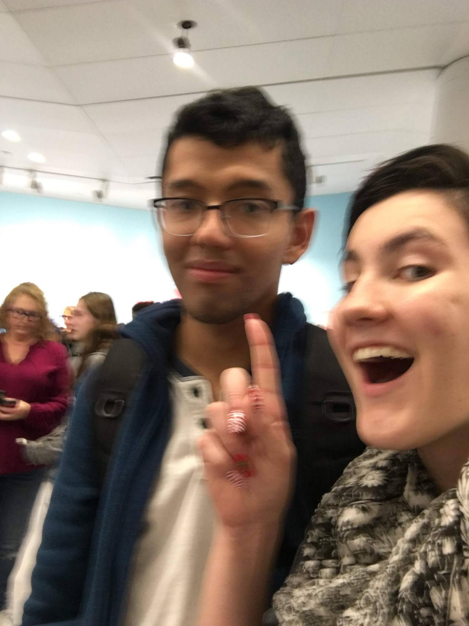 First Christmas where B flew in to spend it with N’s family. This excited, shaky photo taken in baggage claim at LAX was sent to N’s mom.