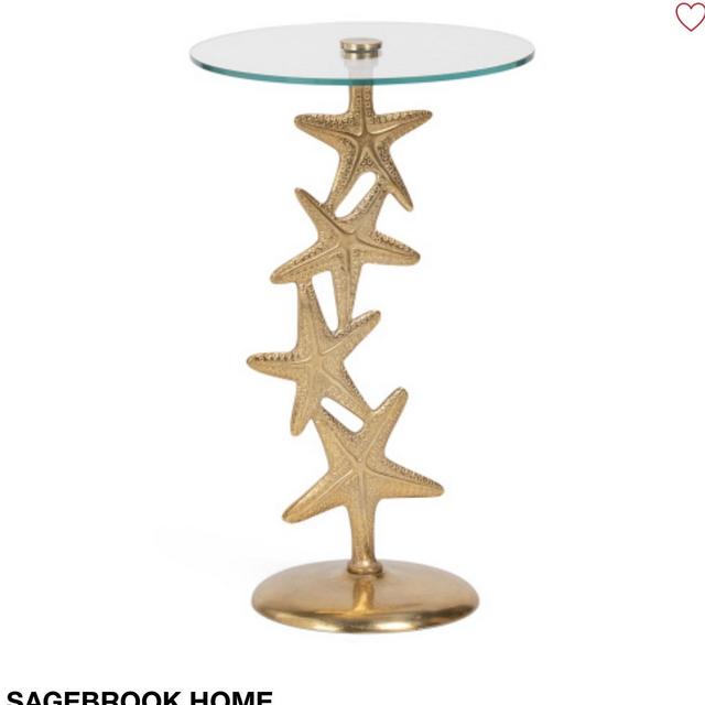 25in Metal Starfish Glass Accent Table | Tables | T.J.Maxx