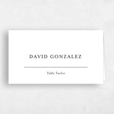 White Wedding Place Card - Corao