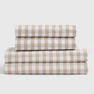 Classic Organic Percale Sheet Set | Cafe Gingham