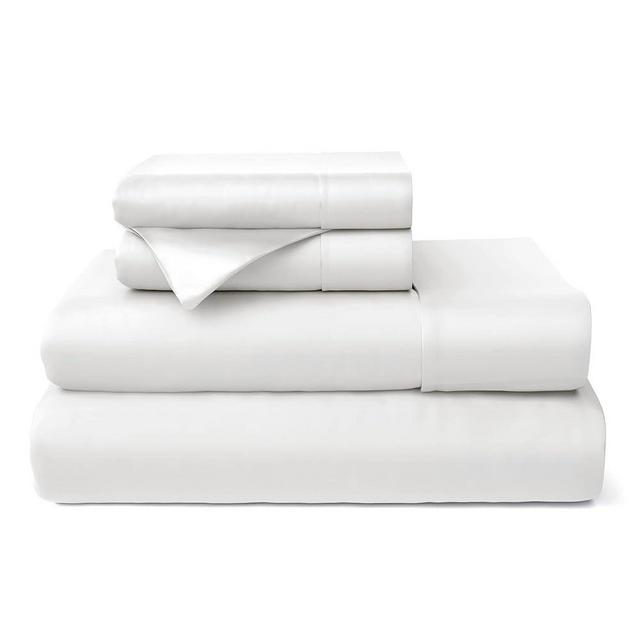 Cosy House Collection 100% Rayon Derived from Bamboo Bed Sheet Set - Cooling, Breathable, Silky Soft 5-Piece Deep Pocket Bedding Set (Split King, White)