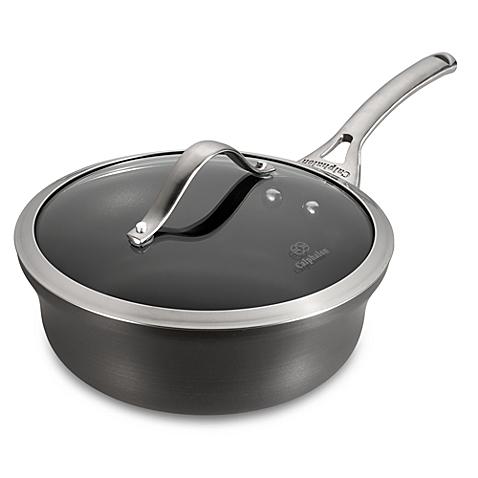 Calphalon® Contemporary Nonstick 2.5-Quart Covered Shallow Saucepan in Black