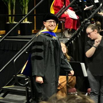 Zane's PhD graduation ceremony at University of Colorado, May 2024
