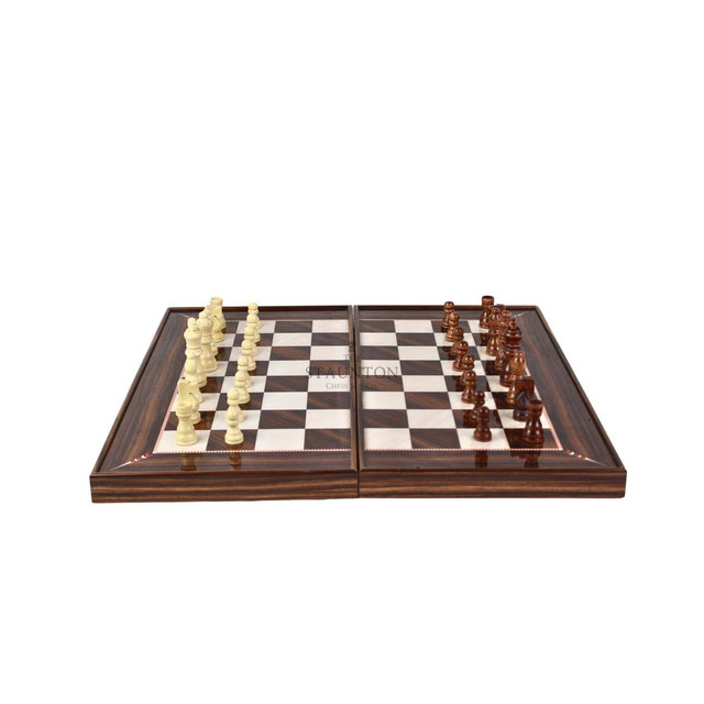 Personalised Handmade Walnut Design Chess and Backgammon Set - 19"