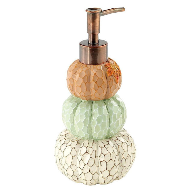 Avanti Linens - Soap Dispenser/Lotion Pump, Fall Inspired Bathroom Accessories (Grateful Patch Collection)