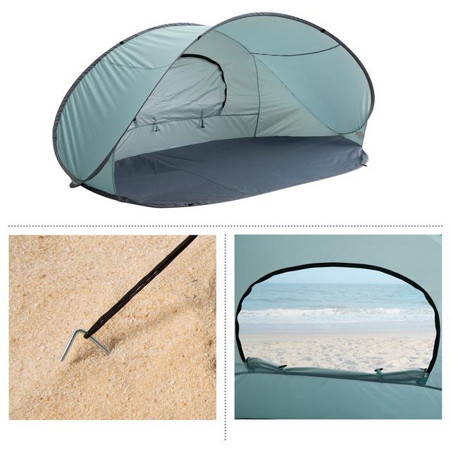 Pop Up Beach Tent with UV Protection and Ventilation Window – Water and Wind Resistant Sun Shelter for Camping, Fishing, or Play by Wakeman