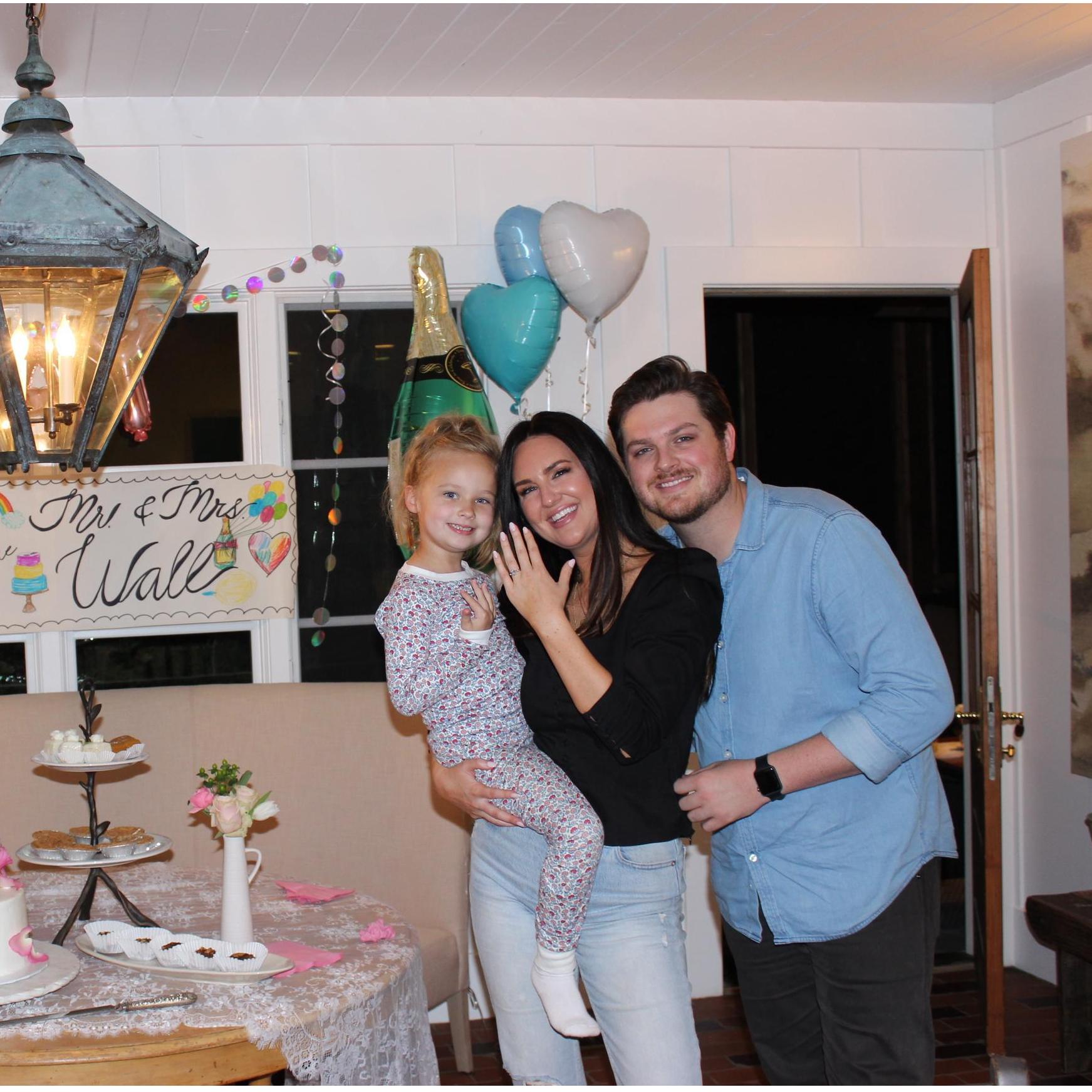 after the proposal with our sweet Kreasy! (aka our future flower girl)